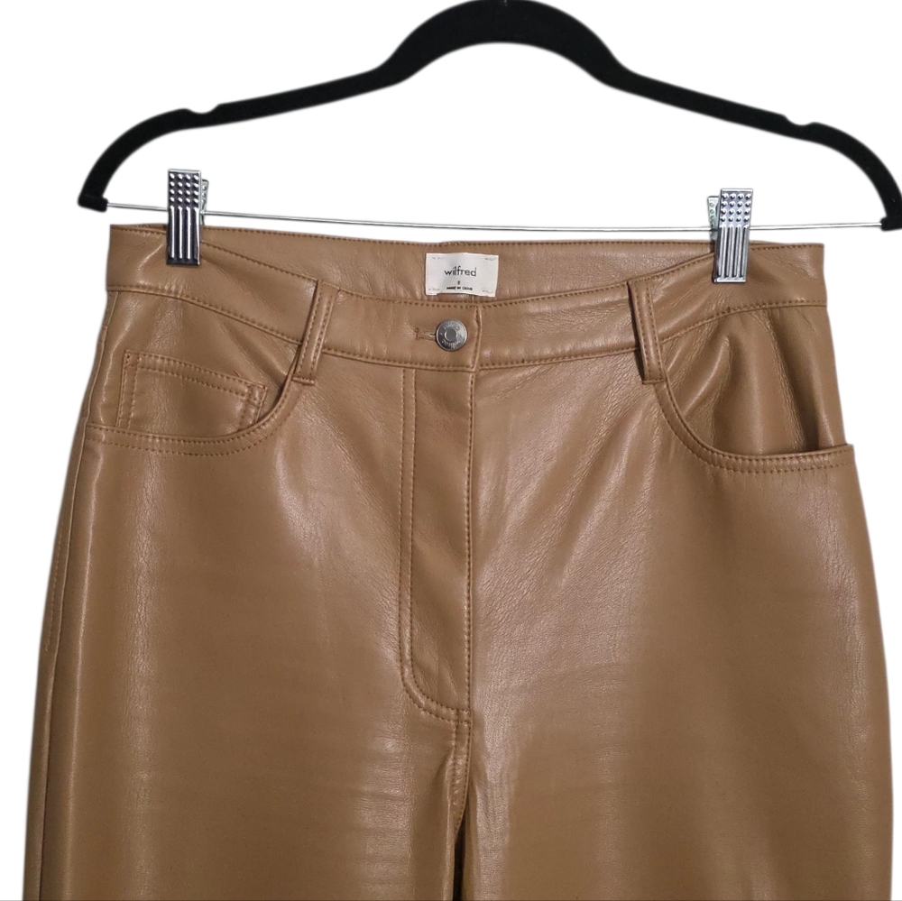 Wilfred Melina Faux Leather Cropped Straight Leg Pants 8 - Picture 3 of 14